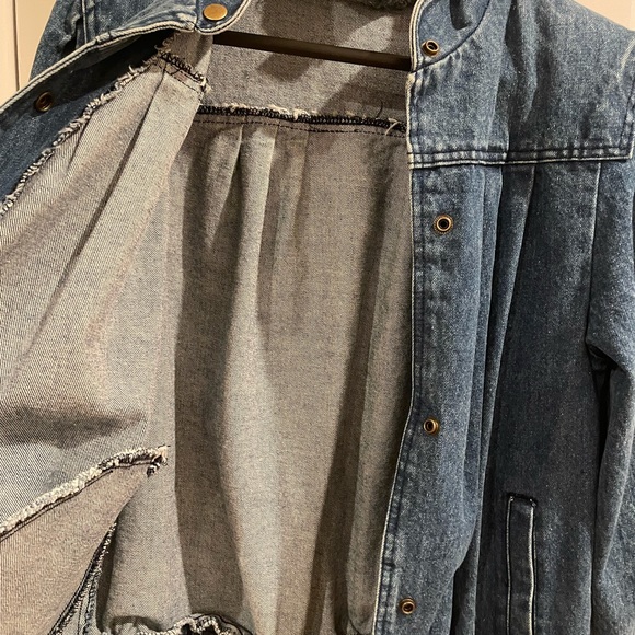 EUC 80’s Vintage Denim Bomber Jacket! Size M - Picture 4 of 6
